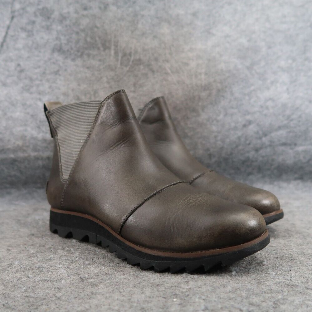 Sorel Shoes Womens 5 Bootie Harlow Chelsea Leather Waterproof Quarry Classic Mid